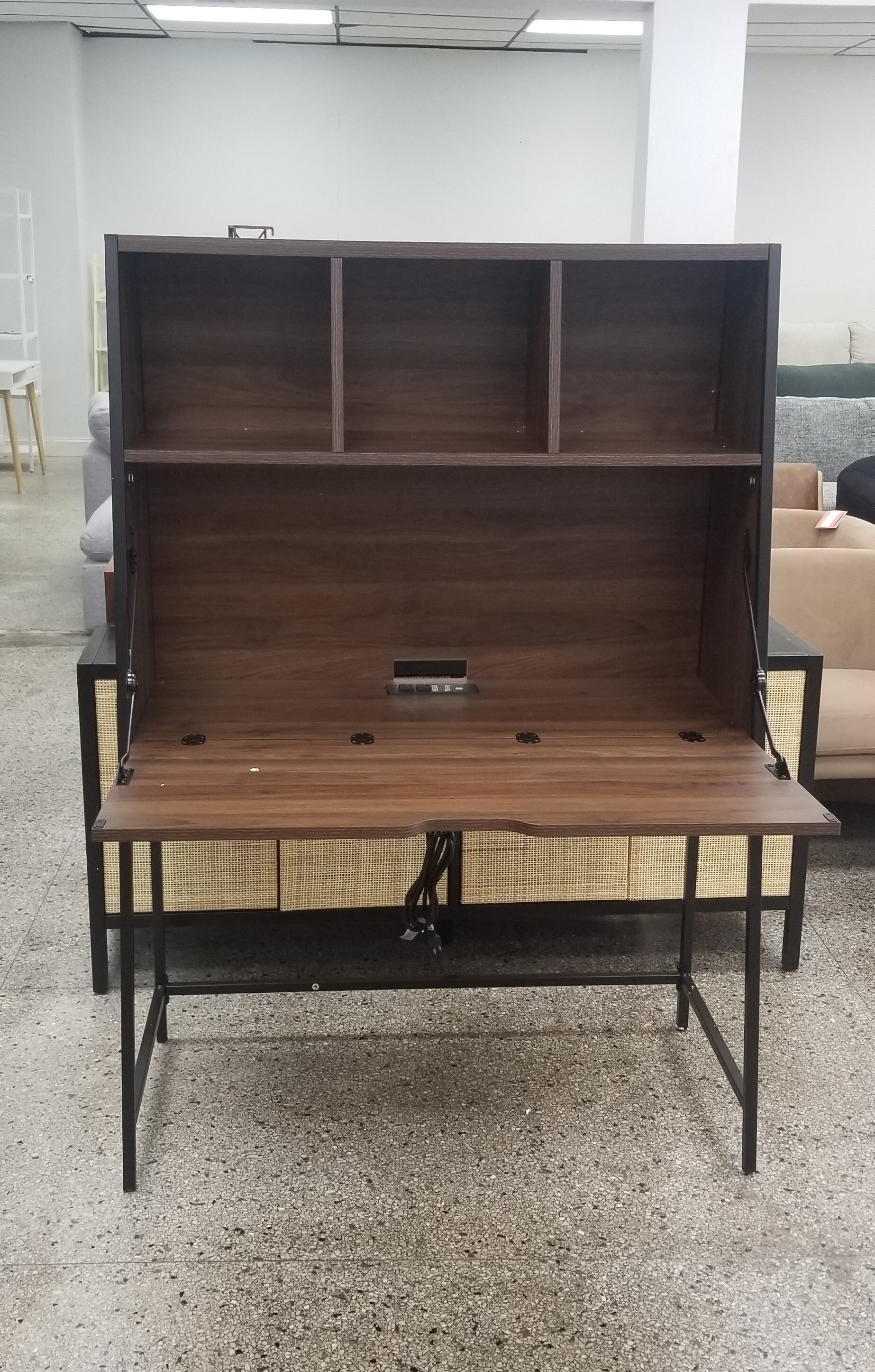 Loring Wood Secretary Desk With Hutch